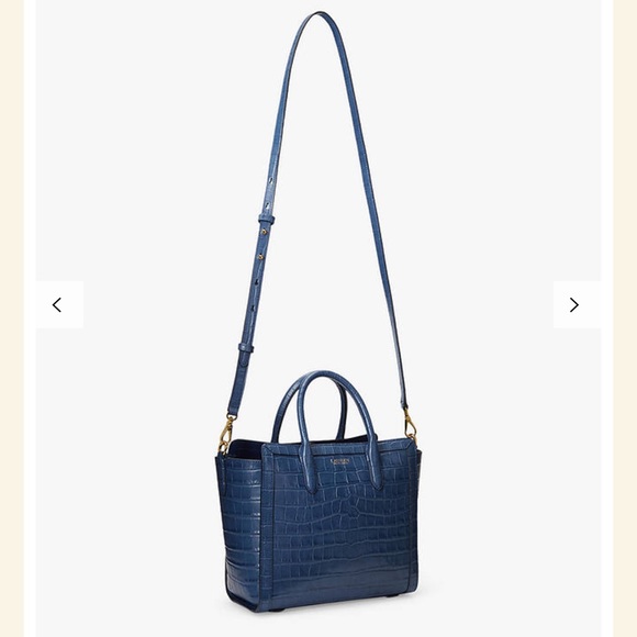 Lauren Ralph Lauren Tyler Croc Embossed Leather Tote Bag - Picture 4 of 15